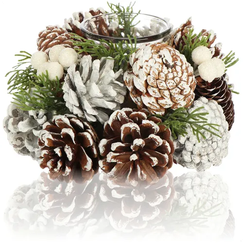 Teelichthalter - dekorativer Kerzenständer für Weihnachten und Herbst - 17cm