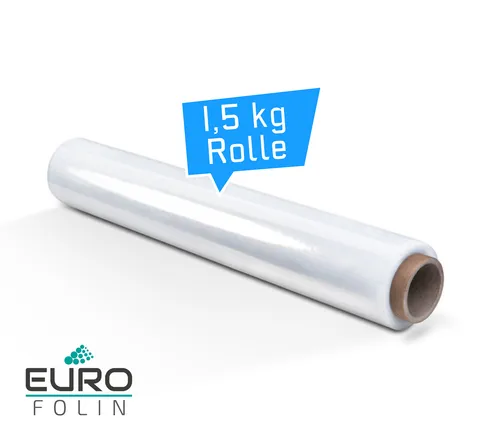 Stretchfolie Palettenfolie Wickelfolie 500mm 23my 1,5 kg transparent 1 x