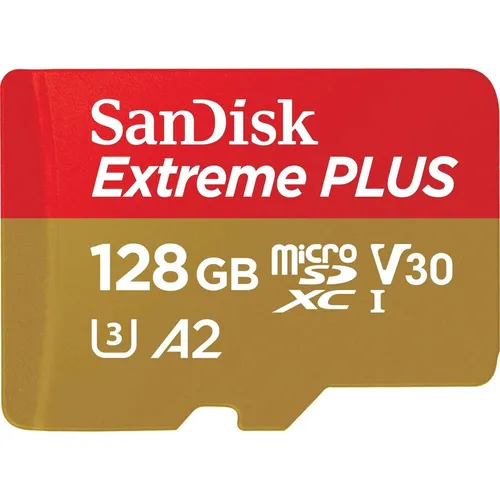 SANDISK Extreme Plus (128 GB, microSDXC, U3, UHS-I) (SDSQXBD-128G-GN6MA)