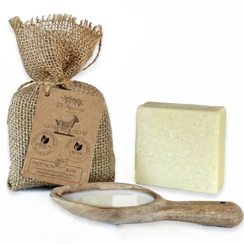 Dr.Ancient Ziegenmilch-Seifenstück, biologisch, natürlich, traditionell, handgefertigt, antik – Anti-Aging-Hautaufheller, Feuchtigkeitscreme – absolut keine Chemikalien!