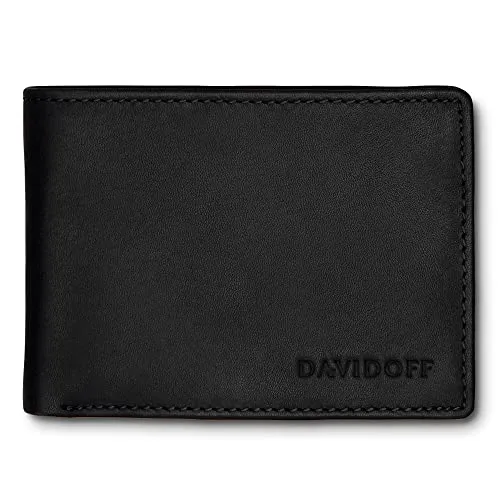 Davidoff Essentials Geldbörse RFID Leder 10 cm - Schwarz - Elegante Portemonnaie aus hochwertigem Leder mit RFID-Schutz, ideal für stilbewusste Männer, die Sicherheit und Design schätzen.