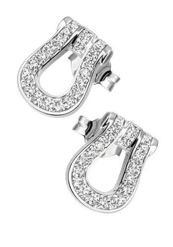 JOBO Paar Ohrstecker Ohrringe Silberohrringe 11 mm, 925 Silber rhodiniert mit 38 Zirkonia