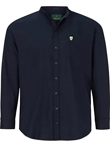 Charles Colby Herren Hemd Duke Tancred dunkelblau XL - 43/44 - Herrenhemden für Plus-Size Männer, 100% Baumwolle mit edler Leinenoptik, Teil der +Fit Kollektion für maximale Bewegungsfreiheit und Komfort.