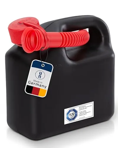 Kraftstoff-Kanister STANDARD 3l - UN-Zulassung für sicheres Tanken - Benzinkanister mit 3l Fassungsvermögen, TÜV-geprüft und made in Germany. Ideal für den sicheren Transport von Benzin, Diesel und Gefahrgütern. Integrierte Auslauftülle und kindersichere Verschraubung für hohe Sicherheit.