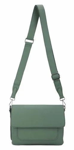 ITALYSHOP24 Schultertasche Damen Crossbody Bodybag Umhängetasche Messenger Brusttasche Crossover (Spar-Set Clutch, Tasche mit einem breitem Muster Stoffgurt/Umhängeband, Leder Optik), Handtasche Shopper Freizeit Damentasche Reise Leder Optik
