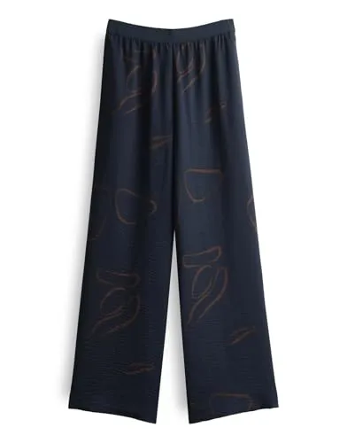 someday Damen Wide Leg Pants | Schlupfhose CEVIL Nature Ocean, Größe 38 - Damen-Hosen mit elastischem Gummibund für höchsten Tragekomfort und modernen Look, aus nachhaltiger Ecovero Viscose gefertigt.