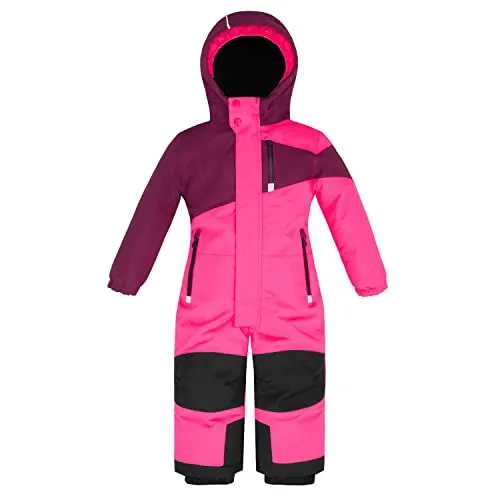 Killtec Schneeoverall Kinder Skianzug, neon pink/orchidee - Winteroverall für Kinder, wasserdicht und atmungsaktiv mit Fleece-Innenfutter für extra Wärme, ideal für Skiabenteuer im Freien.