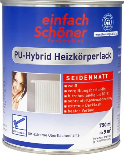 einfach Schöner PolyurethanHybrid Heizkörperlack seidenmatt, 750 ml