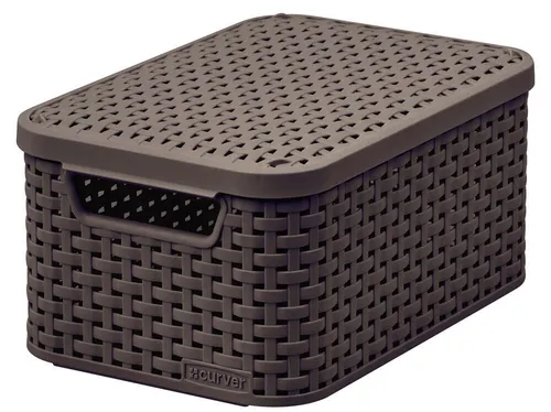 Curver Aufbewahrungsbox Deckel Ordnungsbox Kiste NATURAL STYLE BRAUN Rattan M