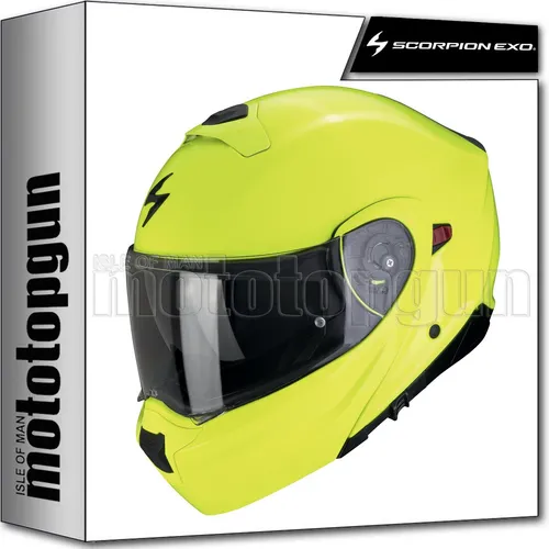 Scorpion Exo-930 Evo Solid Neon-Gelb 2XL - Motorradhelm mit abnehmbarem Kinnteil, Pinlock MAXVISION für 100% beschlagfreie Sicht und hypoallergenem KWIKWICK2® Innenfutter für maximalen Komfort.