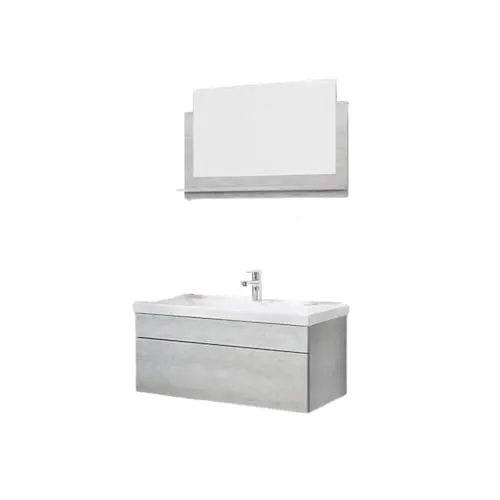 Home Deluxe Badmöbel-Set WANGEROOGE Big Grau mit Waschbecken - Vielseitiges Badmöbel-Set für Badezimmer, inkl. Waschbecken und Zubehör. Einfache Montage und modernes Design, ideal für jeden Raum. Breite Waschbecken: ca. 80 cm.