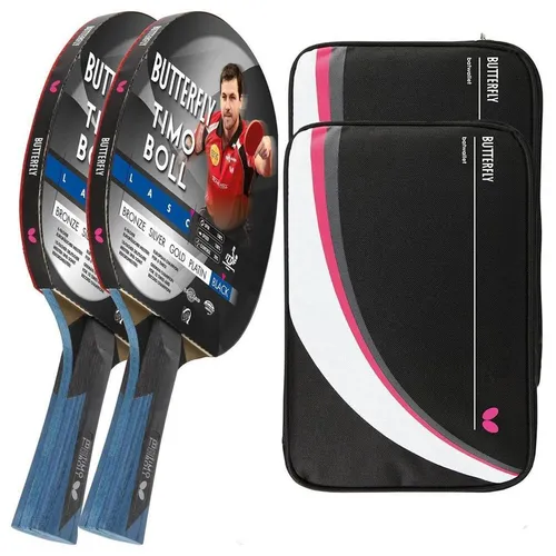 Timo Boll Black 85031 Tischtennisschläger Set mit 2 Hüllen von Butterfly