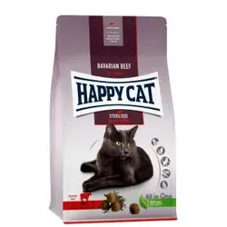 Happy Cat Adult Sterilised mit Voralpen Rind 10 kg - Katzenfutter für kastrierte Katzen, reich an schmackhaftem Voralpen Rind und unterstützt ein gesundes Gewicht.