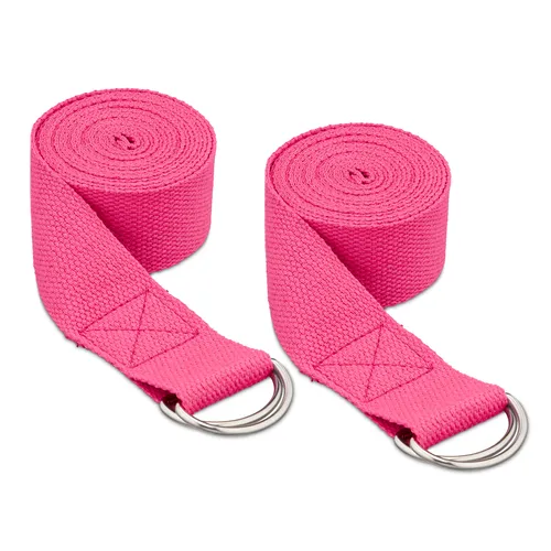 Yogagurt 2er Set, Yogabänder 250 cm, Dehnungsband, Yogaschlaufe mit Verschluss