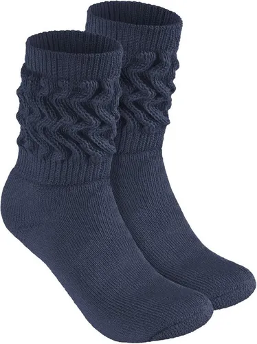 BRUBAKER Schoppersocken Slouch Socken - Damen Fitnesssocken (80s Style, 2-Paar, Baumwolle) Knit Sportsocken für Fitness, Yoga, Workout, Gymnastik und Wellness