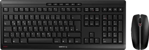 CHERRY STREAM DESKTOP Kabelloses Tastatur- und Maus-Set - Maus-Tastatur-Set mit flüsterleisen Tasten, ideal für produktives Arbeiten. 2,4 GHz Funkverbindung, AES-128 Verschlüsselung und lange Batterielaufzeit für zuverlässigen Einsatz im Büro oder Home Office.