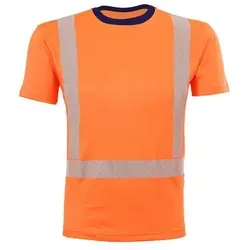 QUALITEX HIGH QUALITY WORKWEAR T-Shirt Allround Warnschutz - warnorange/marine - Herren: L