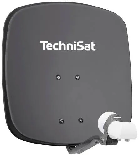 TechniSat DIGIDISH 45 - 45 cm Aluminium Sat-Spiegel mit Universal-Twin-LNB, ideal für DVB-S/S2 Empfang im Außenbereich