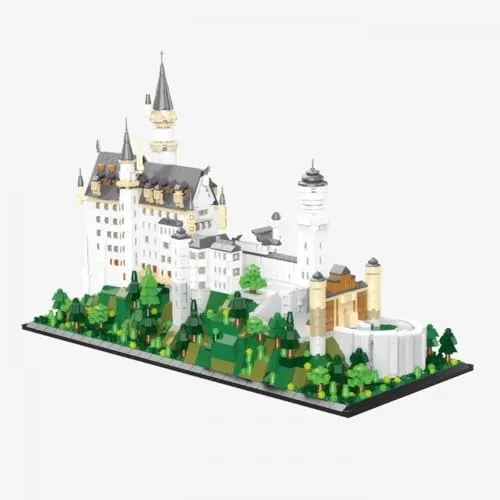 BlueBrixx Pro 108686 – Schloss Neuschwanstein (Größe M) aus Klemmbausteinen mit 3797 Bauelementen.