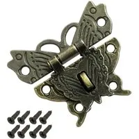 HMF 6495-VS2 Vintage Verschluss Schmetterling mit Schlossöse 50 x 45 mm Bronze