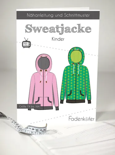 Schnittmuster Fadenkäfer Sweatjacke Kinder von Fadenkäfer