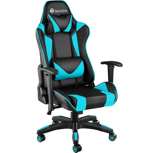 tectake® Gaming Stuhl - Ergonomischer Bürostuhl für Gamer und Home Office - Bürostuhl mit hoher Rückenlehne, inklusive Lordosenstütze und Nackenkissen, bietet höchsten Komfort beim Gaming und Arbeiten.