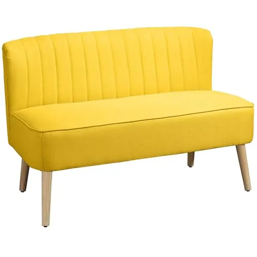 HOMCOM 2-Sitzer Loungesofa - Ein elegantes Sofa aus samtartigem Polyester mit Schaumstoffpolsterung, ideal für gemütliche Stunden im Wohnzimmer. Mit einer maximalen Belastbarkeit von 150 kg.