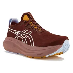 ASICS Damen Laufschuhe GEL-NIMBUS 27 TR - Laufschuhe mit weicher GEL-Dämpfung für ein wolkenähnliches Laufgefühl. Das atmungsaktive Knit-Obermaterial bietet optimalen Support und Tragekomfort, während die trailspezifische Außensohle für hervorragende Traktion sorgt.