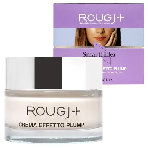 Rougj SmartFiller Feuchtigkeitscreme Gesicht 50 ml mit Hyaluronsäure und pflanzlichem Kollagen – Gesichtspflege Creme Frauen gegen Falten, Anti-Aging Moisturizer reichhaltige Pflege für trockene Haut