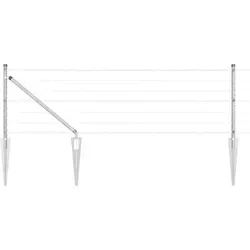 vidaXL Zaun mit Pfosten Silber 0.8 x 25 m aus Stahl - Gartenzäune aus hochwertigem, pulverbeschichtetem Stahl, wetterfest und langlebig – ideal für sichere Abgrenzungen in deinem Garten oder auf der Terrasse.