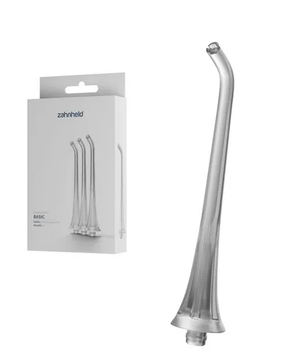 Zahnheld Aufsteckbürsten Zahndusche Ersatzdüsen Basic - für Zahnheld Munddusche Aquadent, 3 Stück, Weiß, im 3er, 6er oder 9er Set, Zahnpflege Set, Water Flosser, effektive Reinigung Zahnzwischenräume, für Munddusche