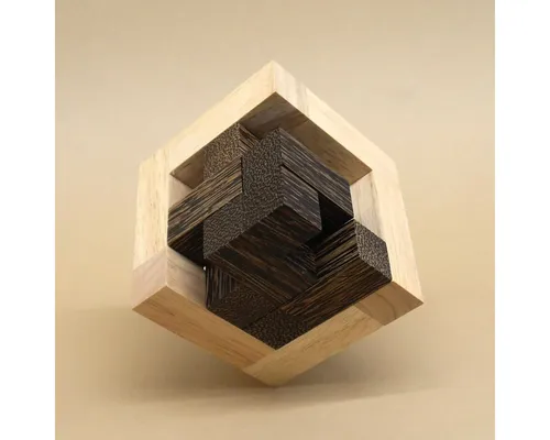 ROMBOL Denkspiele GET IN THE BOX - Herausforderndes Holzpuzzle - Denkspiele, anspruchsvolles Holzpuzzle mit 14 Bewegungsabläufen, fördert Konzentration und logisches Denken. Ideal als Geschenk für Knobelfreunde.