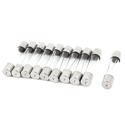 sourcing map 10 Stk. AC 250V 10A 6mm x 30mm Schneller Schlag Glas Rohr Sicherung Ersatz