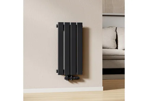 EMKE Heizkörper Schwarz Flachpaneel 30 cm x 60 cm - Heizkörper in elegantem Schwarz, bietet innovative Heizlösungen für mehr Wohnkomfort und effiziente Wärme in Bad und Wohnbereich.