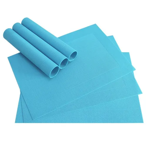matches21 HOME & HOBBY Platzset Tischset BORDA 6er blau hellblau türkis Tischunterlage als Tischdeko, (6-St), modernes Esstisch Platzdeckchen als abwaschbarer Tischuntersetzer