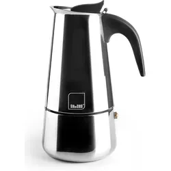 Ibili Express Inox Moka Kaffeemaschine 6 Tassen - Espressokocher aus Edelstahl mit ergonomischem Bakelit-Griff, ideal für alle Herdarten (außer Induktion) und perfekt für italienischen Espresso.