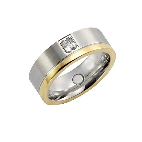 Zeeme Stainless Steel Unisex Ring Edelstahl Matt/Glanz Zirkonia grau 389070130