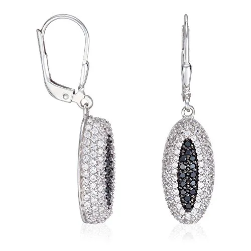 Orphelia Damen-Ohrhänger 925 Sterling Silber rhodiniert Zirkonia schwarz-weiß ZO-5177