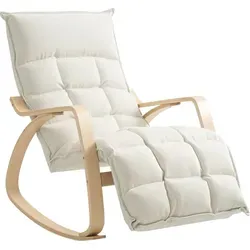 HOMCOM Schaukelstuhl mit Fußstütze und Rückenlehne