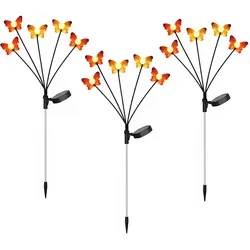Bunte Solarlampe für den Außenbereich – Schmetterling LED H 68 cm