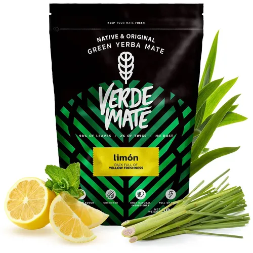 Mate Tee Verde Mate Grün Zitrone Frucht Yerba Mate ohne Staub Brasilien 500 g