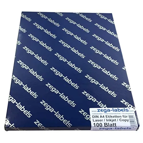 1.200 Etiketten 97 x 42,3 mm selbstklebend auf DIN A4 Bögen (2x6 Etiketten) - 100 Blatt Pack - Universell für Laser/Inkjet/Kopierer einsetzbar - 97x42mm 12-teilig