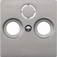 Zentralplatte Aluminium für Antennendose Typ 297560 aus Thermoplast, matt, Unterputz aluminium, Retail