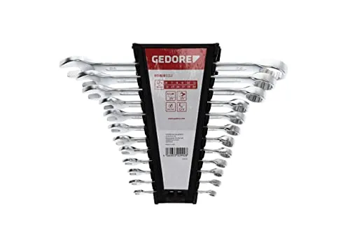 GEDORE red Ring-Maulschlüssel-Satz - 12-teilig, SW 6-22 mm, langlebiger Chrom-Vanadium-Stahl für Heimwerker und Profis