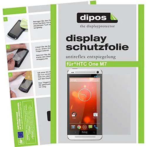 Produktbild dipos I 2X Schutzfolie matt kompatibel mit HTC One M7 Folie Displayschutzfolie