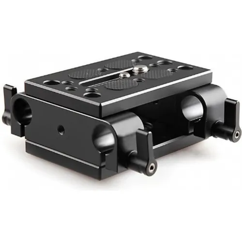 SMALLRIG Stativ Montage Grundplatte Baseplate Rig 1798 - 15mm Rod Clamp, stabile Plattform mit mehreren Befestigungspunkten und Gummipolsterung für optimalen Schutz
