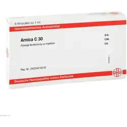 Arnica C30 Ampullen 8 ML - Homöopathisches Arzneimittel zur Injektion, ideal bei Verletzungen und zur Unterstützung der Heilung. Enthält Arnica Dil. C 30 für sanfte Linderung.