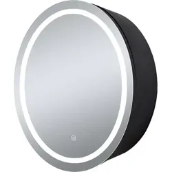 SensaHome Spiegelschrank mit LED-Beleuchtung – 60 x 60 cm – Schwarz