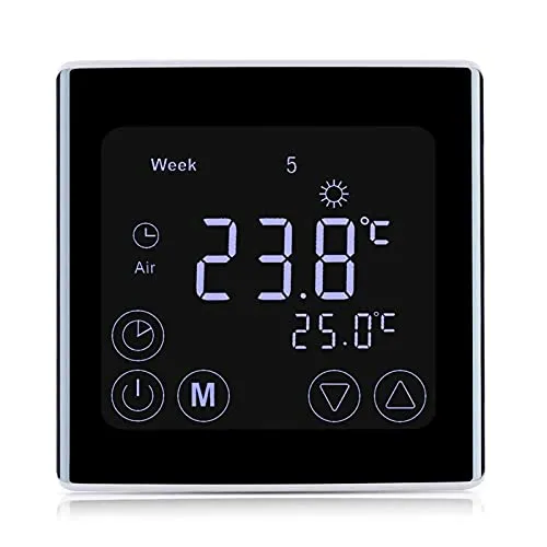 SM-PC®, Raumthermostat Thermostat programmierbar LED Touchscreen Digital WiFi WLAN schwarz #870