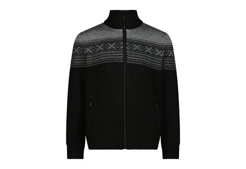 CMP MAN Jacket Knitted WP nero (U901) 46 - Outdoor Freizeitjacke für Herren, winddicht und aus hochwertigem Strickstoff, ideal für kühle Tage und stilvolle Outfits.
